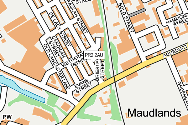 PR2 2AU map - OS OpenMap – Local (Ordnance Survey)