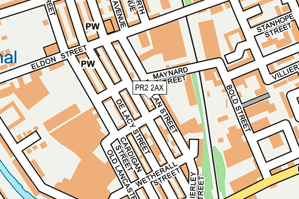 PR2 2AX map - OS OpenMap – Local (Ordnance Survey)