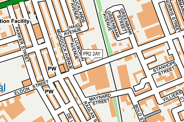 PR2 2AY map - OS OpenMap – Local (Ordnance Survey)