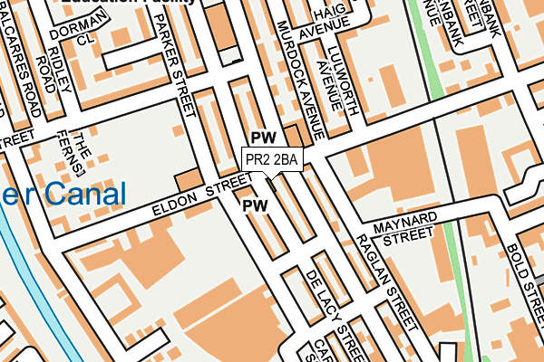 PR2 2BA map - OS OpenMap – Local (Ordnance Survey)
