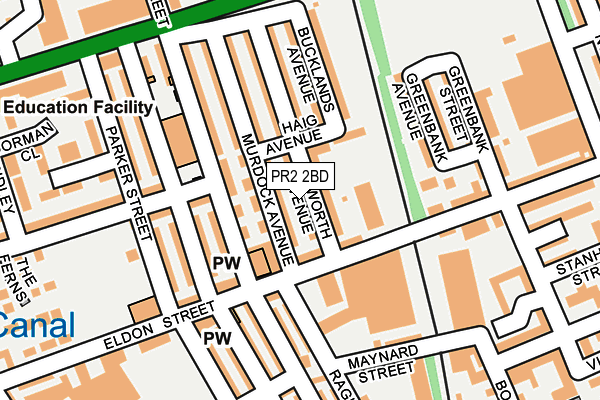 PR2 2BD map - OS OpenMap – Local (Ordnance Survey)
