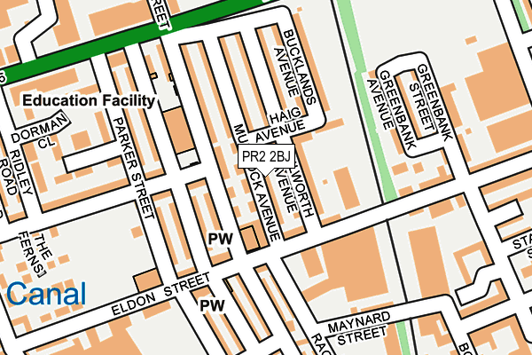 PR2 2BJ map - OS OpenMap – Local (Ordnance Survey)