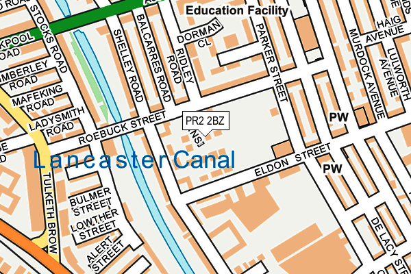PR2 2BZ map - OS OpenMap – Local (Ordnance Survey)