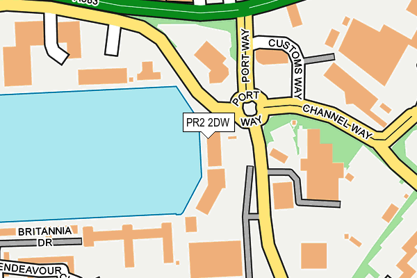 PR2 2DW map - OS OpenMap – Local (Ordnance Survey)