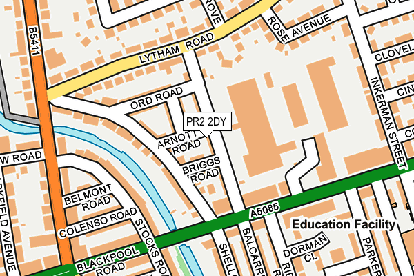 PR2 2DY map - OS OpenMap – Local (Ordnance Survey)