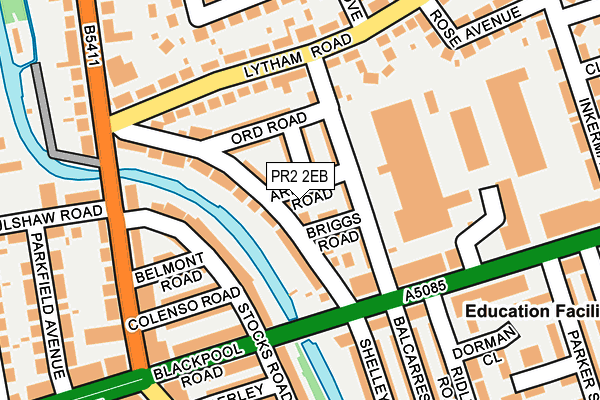 PR2 2EB map - OS OpenMap – Local (Ordnance Survey)