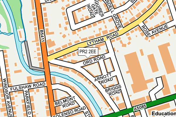 PR2 2EE map - OS OpenMap – Local (Ordnance Survey)