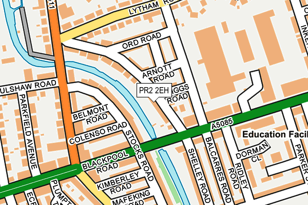 PR2 2EH map - OS OpenMap – Local (Ordnance Survey)