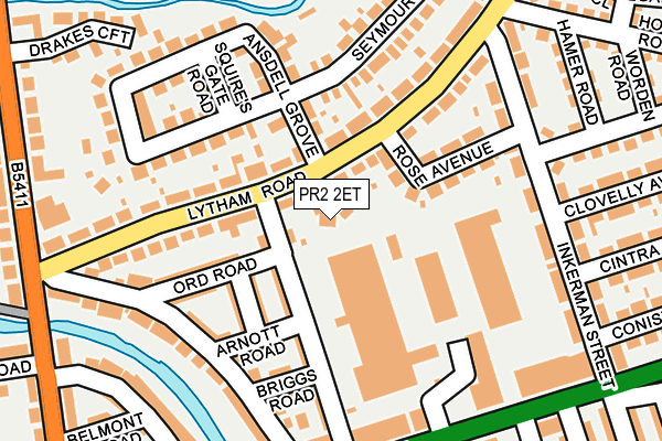 PR2 2ET map - OS OpenMap – Local (Ordnance Survey)