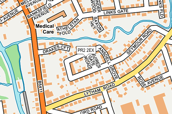 PR2 2EX map - OS OpenMap – Local (Ordnance Survey)