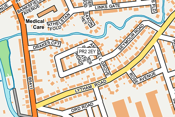 PR2 2EY map - OS OpenMap – Local (Ordnance Survey)