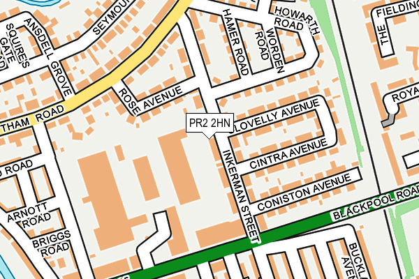 PR2 2HN map - OS OpenMap – Local (Ordnance Survey)