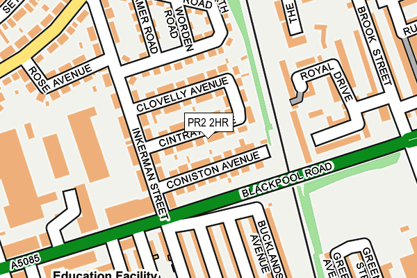 PR2 2HR map - OS OpenMap – Local (Ordnance Survey)