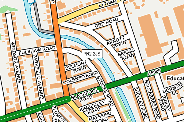 PR2 2JS map - OS OpenMap – Local (Ordnance Survey)