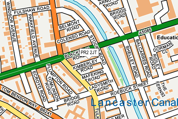 PR2 2JT map - OS OpenMap – Local (Ordnance Survey)