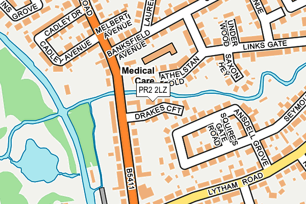 PR2 2LZ map - OS OpenMap – Local (Ordnance Survey)