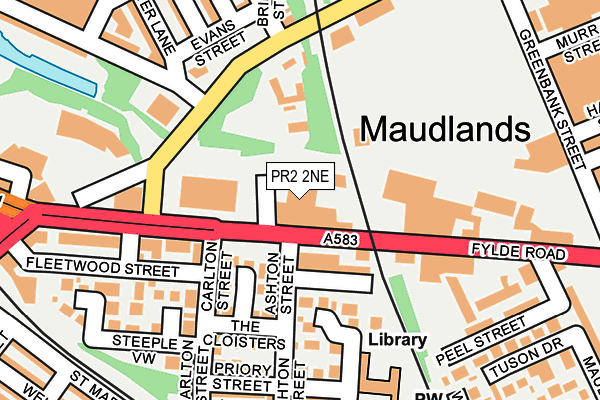 PR2 2NE map - OS OpenMap – Local (Ordnance Survey)
