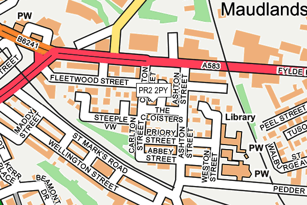 PR2 2PY map - OS OpenMap – Local (Ordnance Survey)