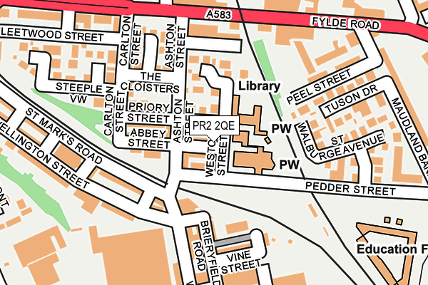 PR2 2QE map - OS OpenMap – Local (Ordnance Survey)
