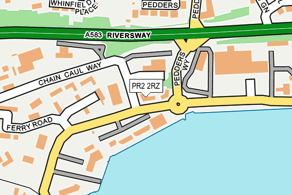 PR2 2RZ map - OS OpenMap – Local (Ordnance Survey)