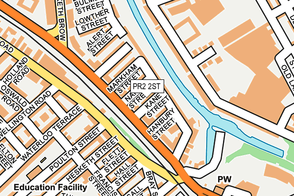 PR2 2ST map - OS OpenMap – Local (Ordnance Survey)