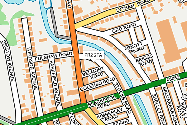 PR2 2TA map - OS OpenMap – Local (Ordnance Survey)