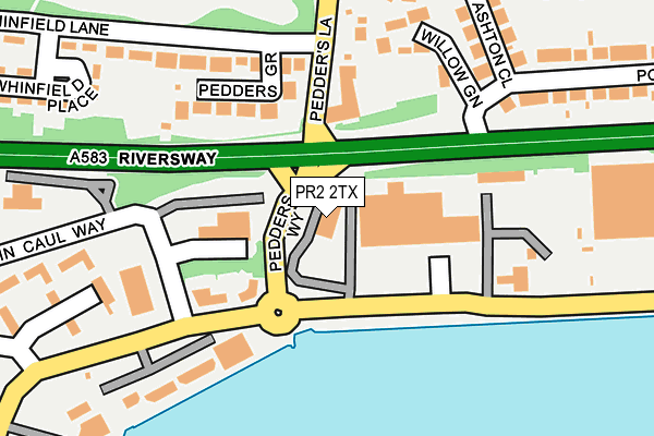 PR2 2TX map - OS OpenMap – Local (Ordnance Survey)