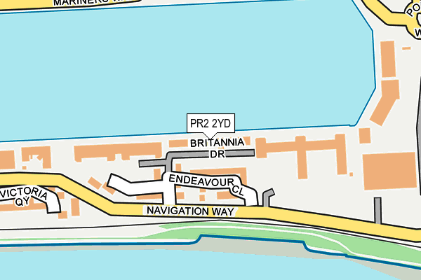PR2 2YD map - OS OpenMap – Local (Ordnance Survey)