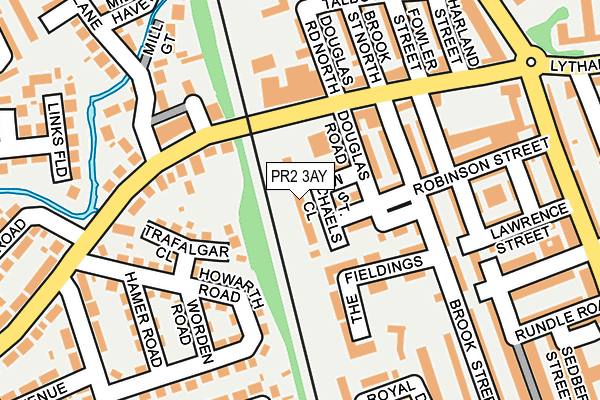 PR2 3AY map - OS OpenMap – Local (Ordnance Survey)