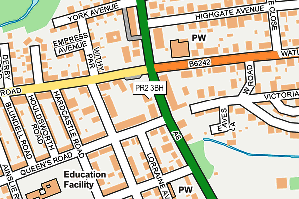 PR2 3BH map - OS OpenMap – Local (Ordnance Survey)