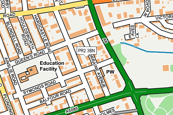 PR2 3BN map - OS OpenMap – Local (Ordnance Survey)