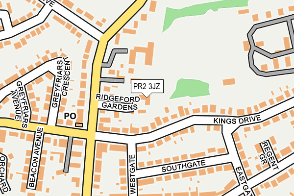 PR2 3JZ map - OS OpenMap – Local (Ordnance Survey)