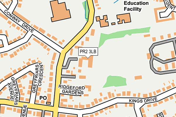 PR2 3LB map - OS OpenMap – Local (Ordnance Survey)