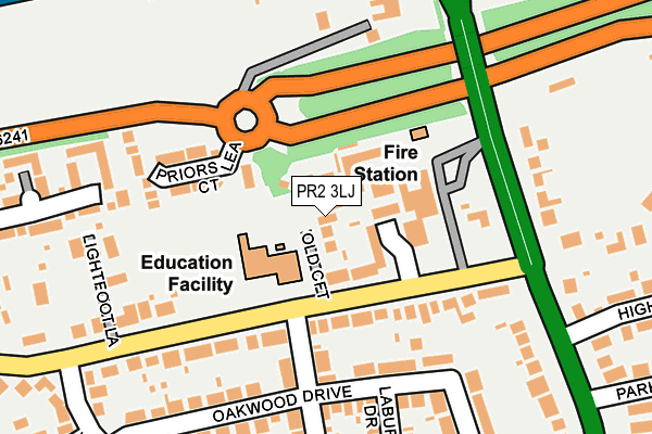 PR2 3LJ map - OS OpenMap – Local (Ordnance Survey)