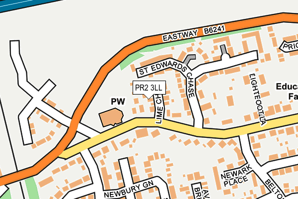 PR2 3LL map - OS OpenMap – Local (Ordnance Survey)