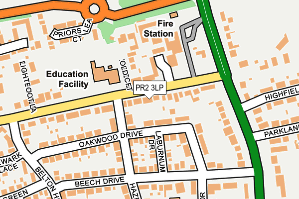 PR2 3LP map - OS OpenMap – Local (Ordnance Survey)