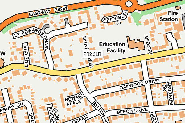 PR2 3LR map - OS OpenMap – Local (Ordnance Survey)