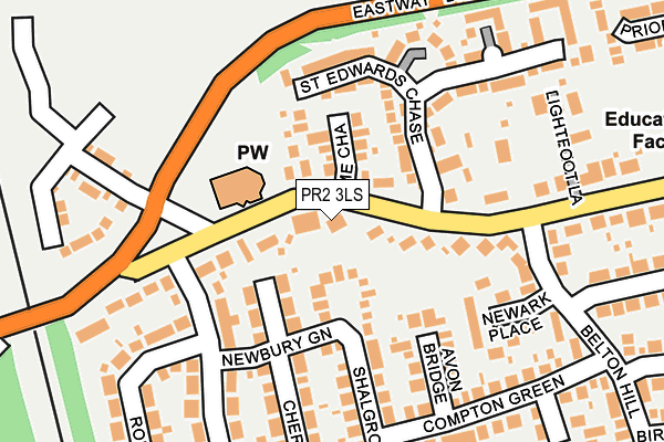 PR2 3LS map - OS OpenMap – Local (Ordnance Survey)