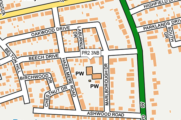 PR2 3NB map - OS OpenMap – Local (Ordnance Survey)