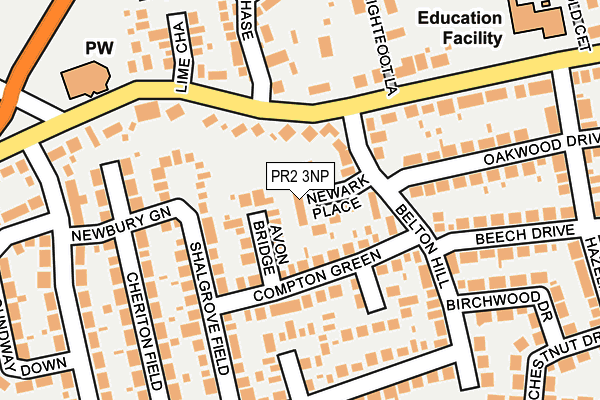 PR2 3NP map - OS OpenMap – Local (Ordnance Survey)