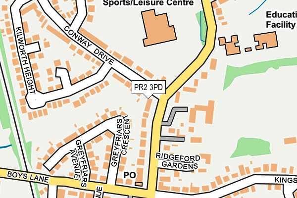PR2 3PD map - OS OpenMap – Local (Ordnance Survey)