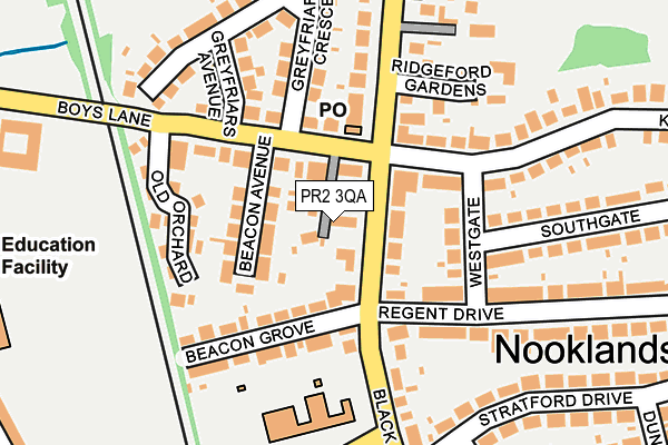 PR2 3QA map - OS OpenMap – Local (Ordnance Survey)