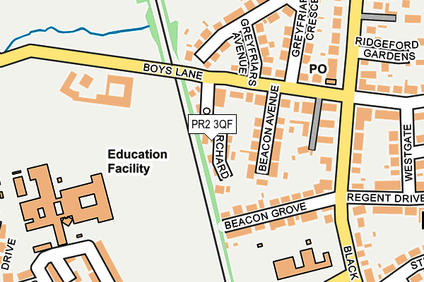 PR2 3QF map - OS OpenMap – Local (Ordnance Survey)