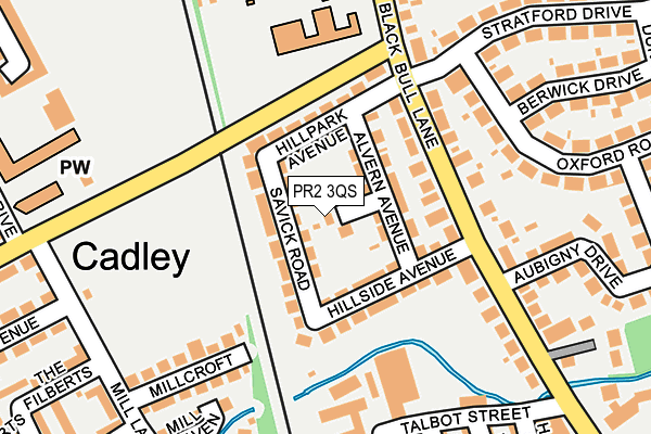 PR2 3QS map - OS OpenMap – Local (Ordnance Survey)