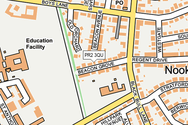 PR2 3QU map - OS OpenMap – Local (Ordnance Survey)