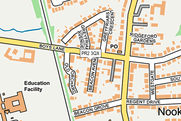 PR2 3QX map - OS OpenMap – Local (Ordnance Survey)