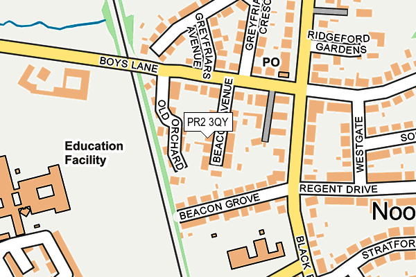 PR2 3QY map - OS OpenMap – Local (Ordnance Survey)