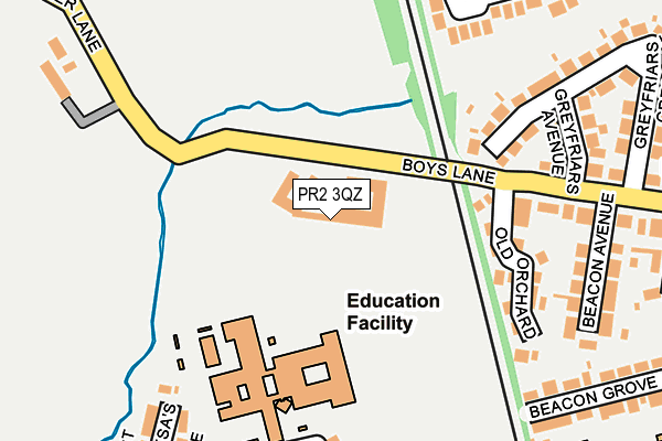 PR2 3QZ map - OS OpenMap – Local (Ordnance Survey)