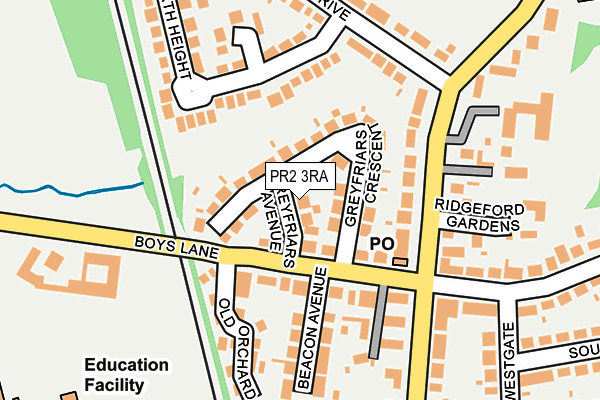 PR2 3RA map - OS OpenMap – Local (Ordnance Survey)