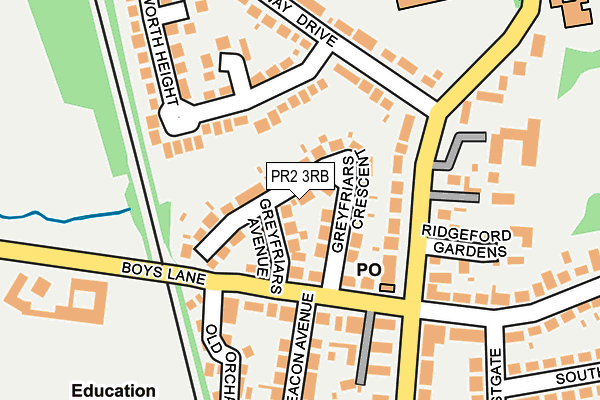 PR2 3RB map - OS OpenMap – Local (Ordnance Survey)